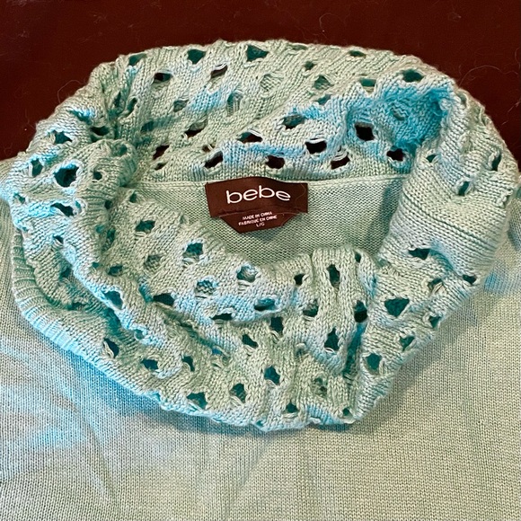 Bebe Turquoise Slouchy Neck Sweater - Picture 2 of 4